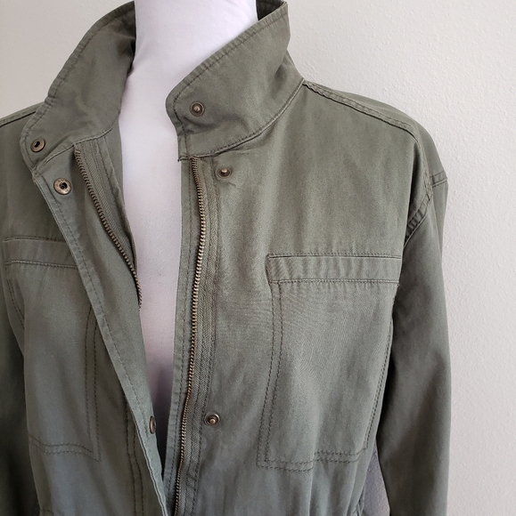 NEW Old Navy Utility Field Jacket Army Green Military Coat Classic Fall - Picture 8 of 15
